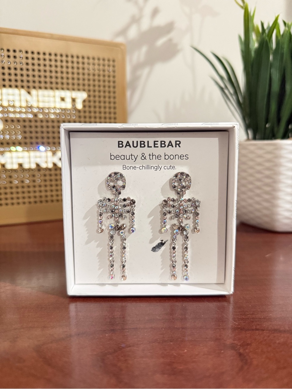 New Baublebar Beauty & the bones Halloween earrings